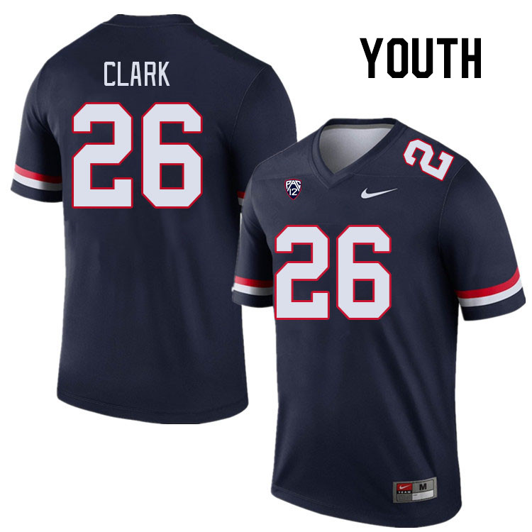 Youth #26 Jaden Clark Arizona Wildcats College Football Jerseys Stitched Sale-Navy